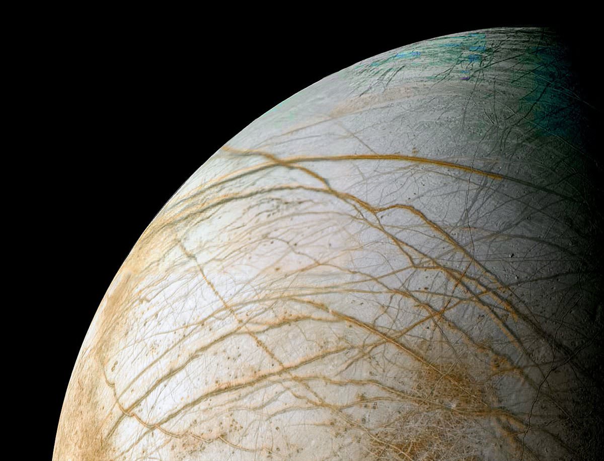 Reprocessed Galileo image of Europa's frozen surface by Ted Stryk (NASA/JPL/Ted Stryk)