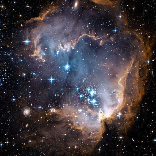 The Small Magellenic Cloud as seen in optical wavelengths from the Hubble Space Telescope. Credit: NASA.