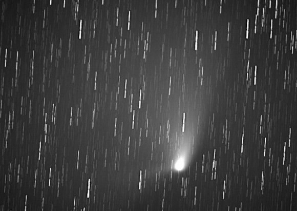 Comet PANSTARRS and star trails on April 21, 2013. Credit and copyright: David G. Strange. 
