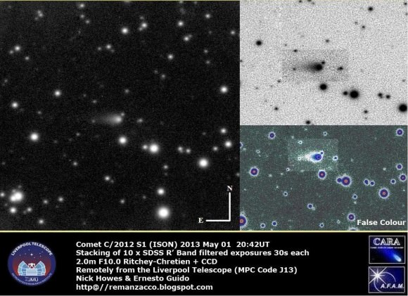 View of Comet ISON on May 1, 2013. Credit: Ernesto Guido & Nick Howes, Remanzacco Observatory. 