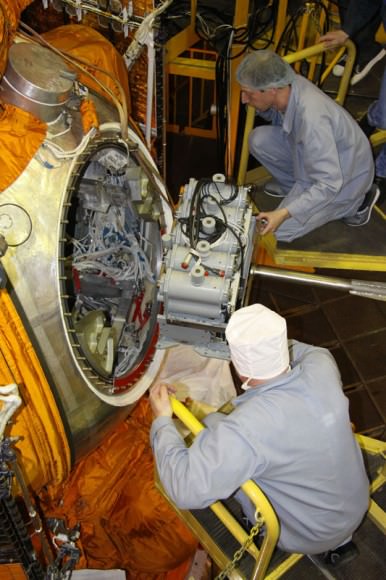 The Bion-M hardware is readied for flight. Credit: Russian Federal Space Agency (Roscosmos)