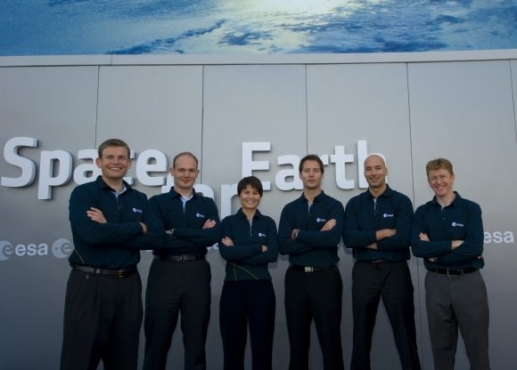 The European Space Agency's astronaut class of 2009 (left to right): Andreas Mogensen, Alexander Gerst, Samantha Cristoforetti, Thomas Pesquet, Luca Parmitano, Timothy Peake. Credit: European Space Agency/S. Corvaja