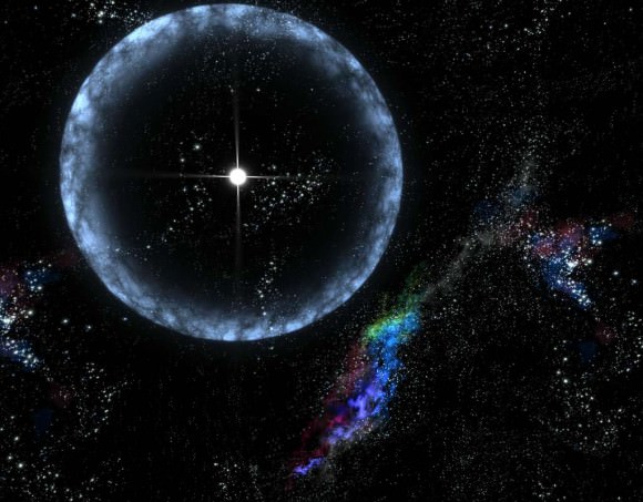 Artist's conception of a neutron star flare. Credit: University of California Santa Cruz