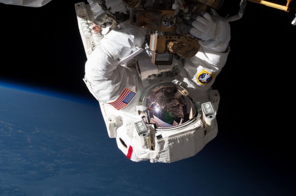 Astronaut Chris Cassidy during the May 11, 2013 emergency spacewalk at the ISS. Credit: NASA