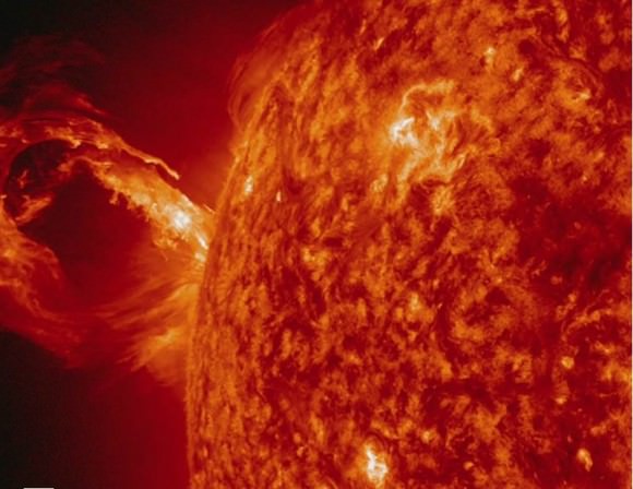 A coronal mass ejection from the Sun on May 1, 2013. Credit: NASA/SDO
