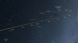 The track of Comet ISON through the constellations Gemini, Cancer and Leo prior to perihelion. (Credit: NASA/GSFC/Axel Mellinger).