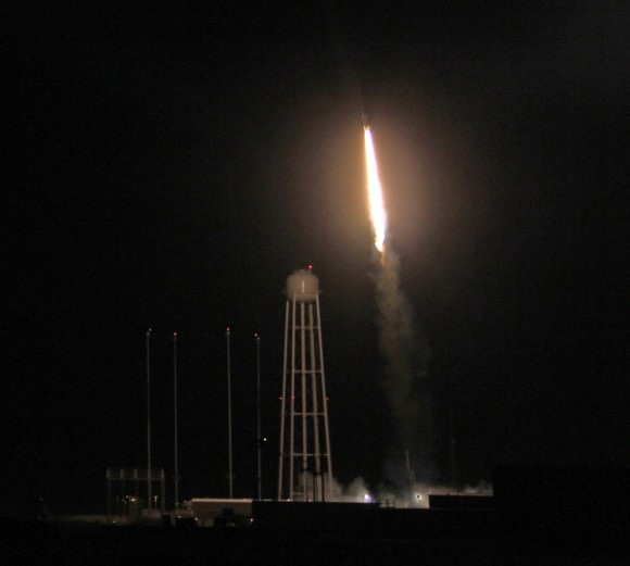 Night time launch of NASA Black Brant XII suborbital rocket at 11:05 p.m. EDT on June 5, 2013 from the NASA Wallops Flight Facility carrying the CIBER astronomy payload. Credit: Ken Kremer- kenkremer.com