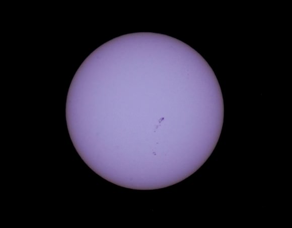Down but not out? Sol looking more like its solar max-self earlier this month on July 8th. (Photo by author). 