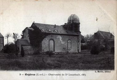 An 1863 photograph of Lescarbault's country house observatory. (Wikimedia Commons image in the public domain). 