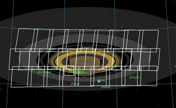 Full mosaic arrangement acquired by Cassini on July 19-20 UTC. (NASA/JPL-Caltech/SSI)