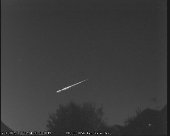 Image of an early confirmed Delta Aquarid captured by the UK Fireball Network (@ on Twitter) captured by their Ash Vale North camera.  