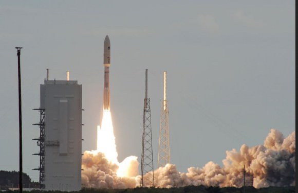 The launch of the Mobile User Objective System satellite (MUOS-2), a Navy communications satellite aboard a United Launch Alliance Atlas 5 rocket, on July 19, 2013. Credit and copyright: John O'Connor/Nasatech.net