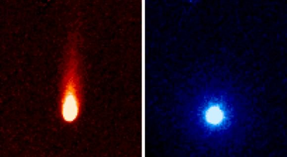 These images from NASA’s Spitzer Space Telescope of C/2012 S1 (Comet ISON) were taken on June 13, when ISON was 310 million miles (about 500 million kilometers) from the sun. Image credit: NASA/JPL-Caltech/JHUAPL/UCF