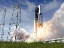 Artist's conception of NASA's Space Launch System. Credit: NASA