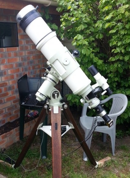 Michel Collart's telescope and imaging set up. Image courtesy Michel Collart. 
