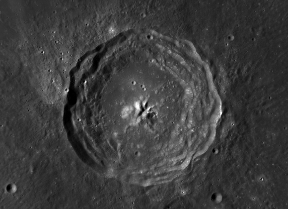 LRO image of the 60-km Bullialdus crater (NASA/GSFC/Arizona State University)