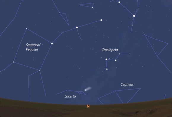Comet ISON's location and approximate appearance on October 1 seen from the Curiosity Rover. ISON will pass only 6.7 million miles (10.8 million km) from Mars on Tuesday Oct. 1. Stellarium