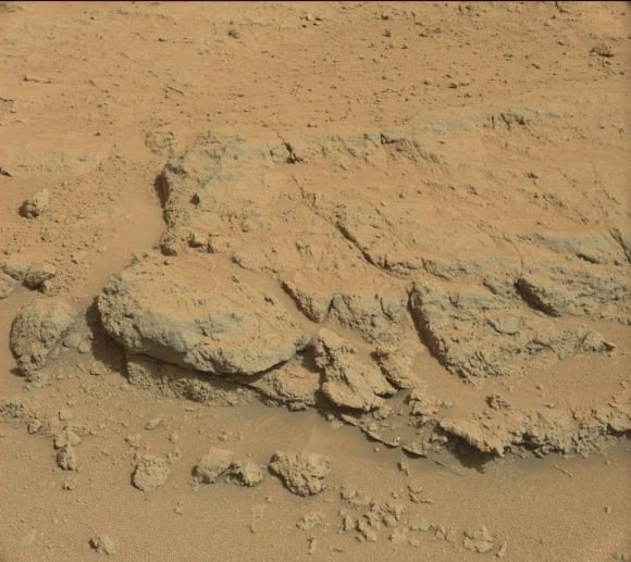 Evolving Excitement Over 'Darwin' Rock Outcrop at 'Waypoint 1'.   For at least a couple of days, the science team of NASA's Mars rover Curiosity is focused on a full-bore science campaign at a tantalizing, rocky site informally called "Darwin."   This view of Darwin was taken with the Mast Camera (Mastcam) on Sol 390 (Sept. 10, 2013). Credit: NASA/JPL-Caltech/Malin Space Science Systems