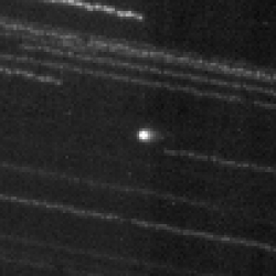 This image of comet ISON C/2012 S1 from NASA’s Deep Impact/EPOXI  spacecraft clearly shows the coma and nucleus on Jan. 17 and 18, 2013 beyond the orbit of Jupiter. Credit: NASA.