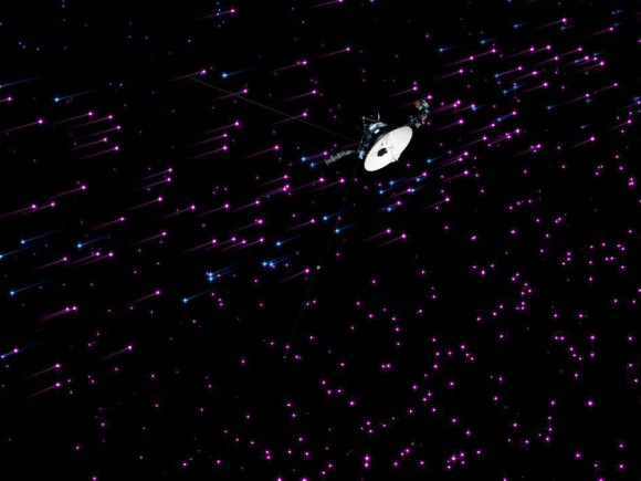 Artist concept of NASA’s Voyager 1 spacecraft exploring a new region in our solar system called the “magnetic highway.” Credit: NASA/JPL-Caltech