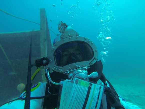 JAXA astronaut Soichi Noguchi underwater during the September 2013 SEATEST mission in the Atlantic Ocean about seven miles from Key Largo, Fla. Credit: Soichi Noguchi (Twitter)