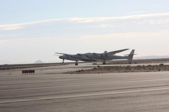 Virgin Galactic's SpaceShipTwo, aboard WhiteKnightTwo, takes off during a flight test Sept. 5, 2013. Credit: Virgin Galactic (Twitter)