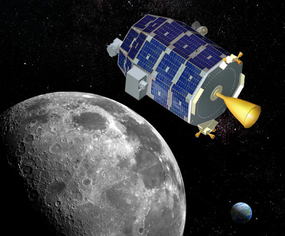 NASA’s LADEE lunar orbiter will firing its main engine on Oct. 6 to enter lunar orbit in the midst of the US government shutdown. Credit: NASA 