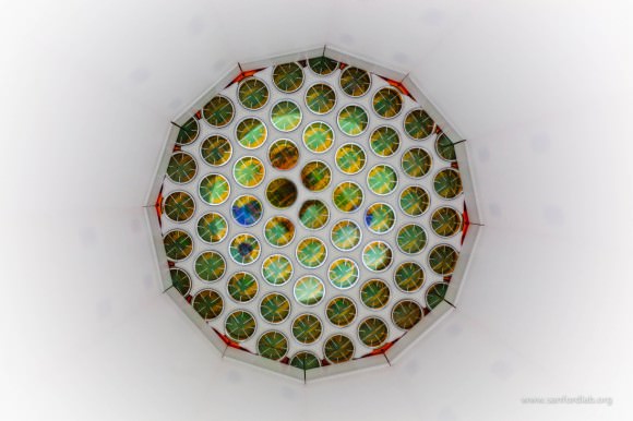 A view of the Large Underground Xenon (LUX) dark matter detector. Shown are photomultiplier tubes that can ferret out single photons of light. Signals from these photons told physicists that they had not yet found Weakly Interacting Massive Particles (WIMPs) Credit: Matthew Kapust / South Dakota Science and Technology Authority