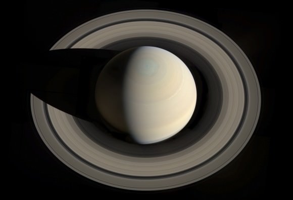 Saturn and its rings, as seen from above the planet by the Cassini spacecraft. Credit: NASA/JPL/Space Science Institute. Assembled by Gordan Ugarkovic.