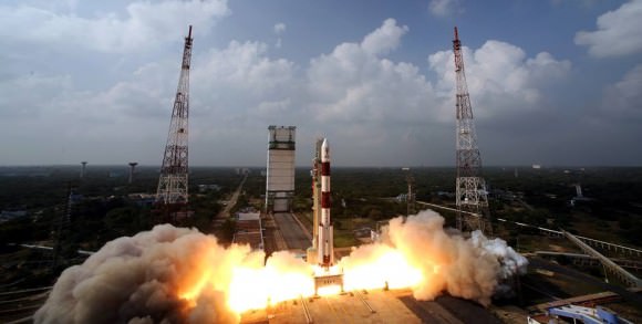 Blastoff of the Indian developed Mars Orbiter Mission (MOM) on Nov. 5, 2013 from the Indian Space Research Organization’s (ISRO) Satish Dhawan Space Centre SHAR, Sriharikota. Credit: ISRO
