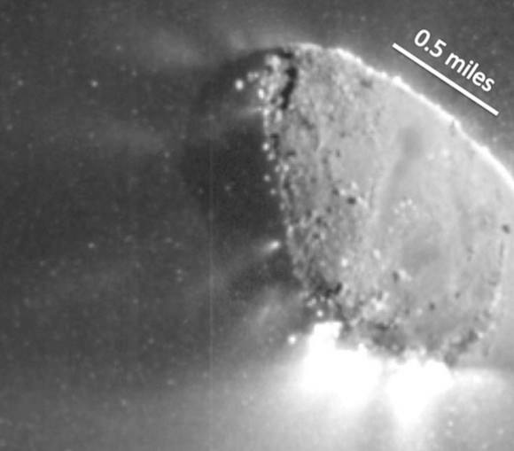 Multiple jets were actively spewing ice and dust when NASA's EPOXI mission zoomed by Comet Hartley 2  in November 2010. Credit: NASA