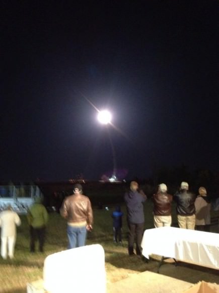 Orbital Science Corporation posted this image on their Twitter feed of the launch as seen from the public viewing are at Wallops Flight Facility. Via Orbital. 