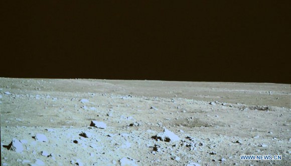 Lunar landscape photographed by the Chang'e 3 lander on Dec. 15, 2013. Credit: CCTV