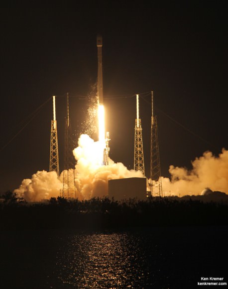 SpaceX is suing the Air Force for the right to compete for US national security satellites launches using Falcon 9 rockets such as this one which successfully launched the SES-8 communications satellite on Dec. 3, 2013 from Pad 40 at Cape Canaveral, FL. Credit: Ken Kremer/kenkremer.com