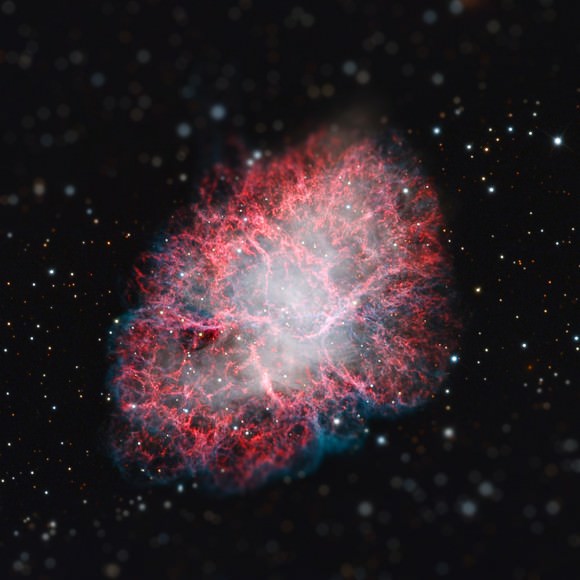 A tiny Crab Nebula (see original Spitzer image here)