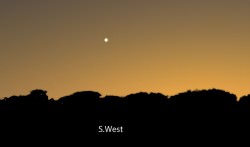 Venus is only about 12 degrees high in the southwestern sky some 20 minutes after sunset this evening Dec. 27. Stellarium