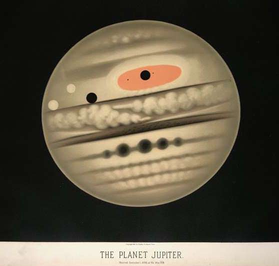 Drawing of Jupiter on Nov. 1, 1880 by French artist and astronomer Etienne Trouvelot
