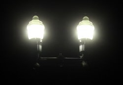 Closeup of LED ornamental light fixtures. Credit: Bob King