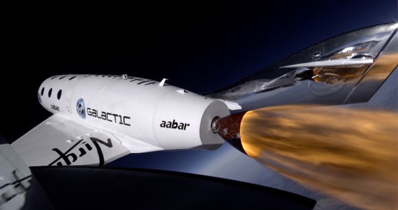 Image from SpaceShipTwo's third powered flight on January 10, 2014. Credit: Virgin Galactic.