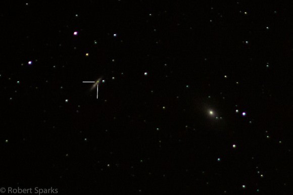Supernova in M82 taken Jan 22, 2014  with Canon 60D, EF 75-300mm zoom lens at 300mm and f/5.6, ISO5000 for 30 seconds on an iOptron Skytracker.  Credit and copyright: Robert Sparks. 