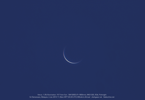 A daytime Venus just over five days from inferior conjunction. Credit  