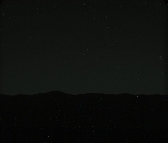 Curiosity Mastcam raw image showing the Earth in the Martian twilight sky on Jan. 31, 2014 above Gale crater rim amidst numerous cosmic ray strikes. Credit: NASA/JPL-Caltech/MSSS