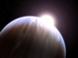 Artist's conception of HD 189733 b, which may have winds that blow up to 22,000 mph (35,000 km/h). Credit: NASA