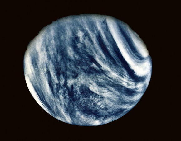 On Feb. 5, 1974, NASA's Mariner 10 mission took this first close-up photo of Venus during 1st gravity assist flyby. Credit: NASA