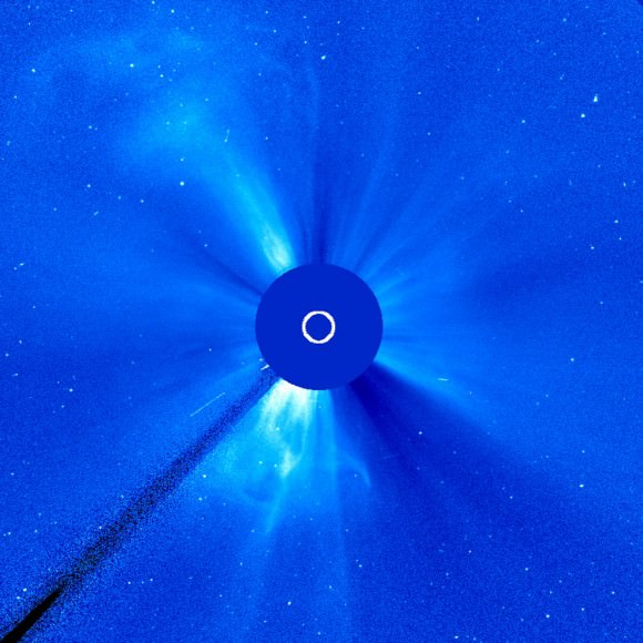 This image from the Solar and Heliospheric Observatory illustrates increased solar activity between Feb. 18-20, 2014. Credit: ESA/NASA/SOHO/GSFC