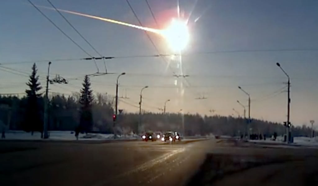Chelyabinsk fireball recorded by a dashcam from Kamensk-Uralsky north of Chelyabinsk where it was still dawn. A study of the area near this meteor air burst revealed similar signatures to the Tall el_Hammam site.