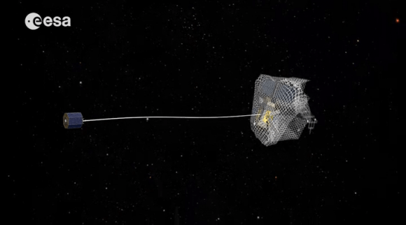 One design idea for the e.DeOrbit mission, which would retrieve dead satellites from orbit. Credit: European Space Agency
