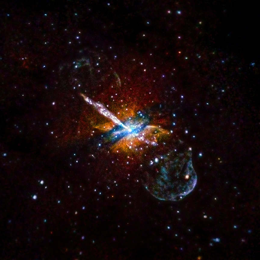 Astrophysicists know that black holes emit electromagnetic radiation in x-ray wavelengths. The Chandra X-ray Observatory has imaged many of them. This Chandra image shows Centaurus A, which is not part of this study but is the site of a supermassive black hole, shining brightly. Credit: X-ray: NASA/CXC/U.Birmingham/M.Burke et al.