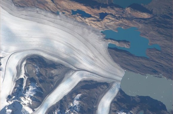 "Patagonia glacier – amazing art of the nature," wrote JAXA astronaut Koichi Wakata of this picture he snapped during Expedition 38 in 2014. Credit: Koichi Wakata (Twitter)