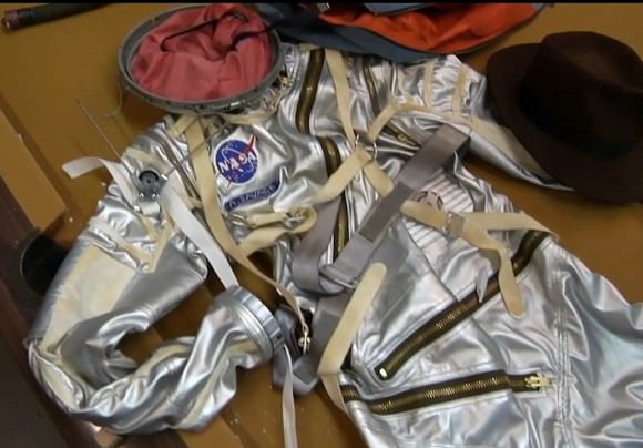 A close-up of a Mercury replica spacesuit ordered by Mythbusters' Adam Savage. Credit: Tested/YouTube (screenshot)